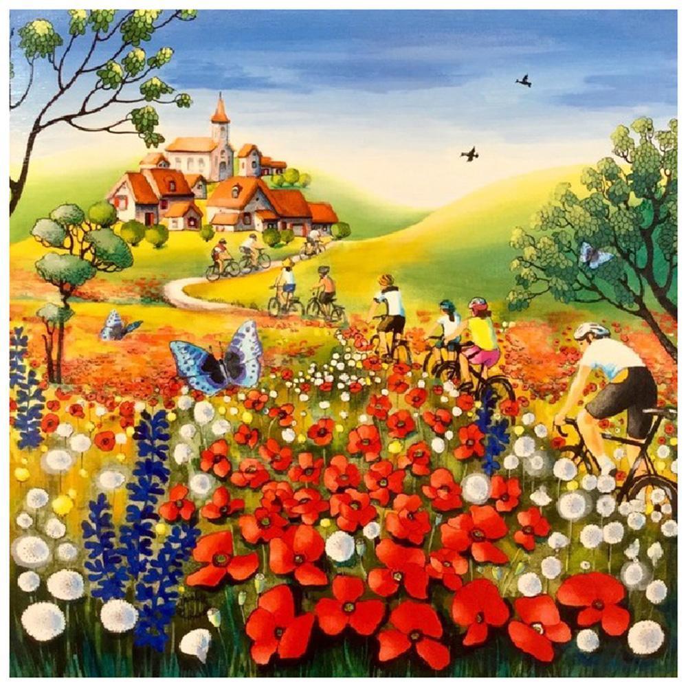 Mer de fleur de papillon - diamant rond complet - 30x30cm