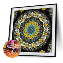 Charger l&#39;image dans la galerie, Fleur jaune - diamant rond complet - 30x30cm

