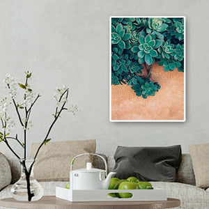 Plante succulente - diamant rond complet - 30x40cm