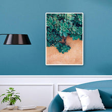 Charger l&#39;image dans la galerie, Plante succulente - diamant rond complet - 30x40cm
