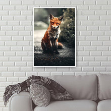 Charger l&#39;image dans la galerie, Renard sur les ornements de route - diamant rond complet - 30x40cm
