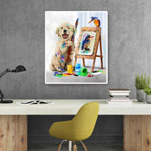 Charger l&#39;image dans la galerie, Chien de peinture - diamant rond complet - 30x40cm
