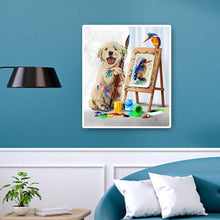 Charger l&#39;image dans la galerie, Chien de peinture - diamant rond complet - 30x40cm
