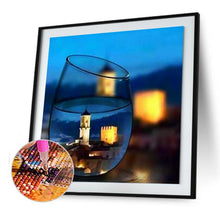 Charger l&#39;image dans la galerie, Paysage dans la tasse - diamant rond complet - 25x25cm
