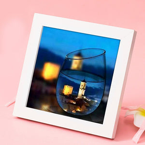 Paysage dans la tasse - diamant rond complet - 25x25cm