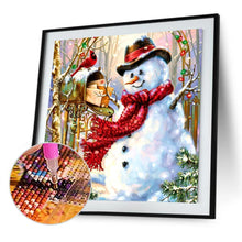 Charger l&#39;image dans la galerie, Bonhomme de neige de Noël - diamant rond complet - 30x30cm
