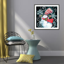 Charger l&#39;image dans la galerie, Bonhomme de neige de Noël - diamant rond complet - 30x30cm
