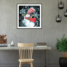 Charger l&#39;image dans la galerie, Bonhomme de neige de Noël - diamant rond complet - 30x30cm
