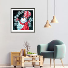 Charger l&#39;image dans la galerie, Bonhomme de neige de Noël - diamant rond complet - 30x30cm
