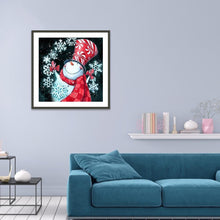 Charger l&#39;image dans la galerie, Bonhomme de neige de Noël - diamant rond complet - 30x30cm
