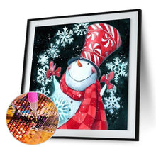 Charger l&#39;image dans la galerie, Bonhomme de neige de Noël - diamant rond complet - 30x30cm
