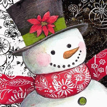 Charger l&#39;image dans la galerie, Bonhomme de neige de Noël - diamant rond complet - 30x30cm
