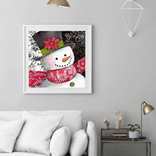 Charger l&#39;image dans la galerie, Bonhomme de neige de Noël - diamant rond complet - 30x30cm
