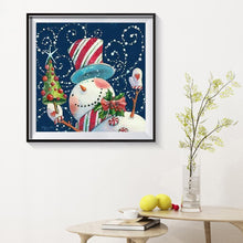 Charger l&#39;image dans la galerie, Bonhomme de neige de Noël - diamant rond complet - 30x30cm
