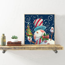 Charger l&#39;image dans la galerie, Bonhomme de neige de Noël - diamant rond complet - 30x30cm
