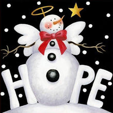 Charger l&#39;image dans la galerie, Bonhomme de neige de Noël - diamant rond complet - 30x30cm
