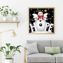 Charger l&#39;image dans la galerie, Bonhomme de neige de Noël - diamant rond complet - 30x30cm
