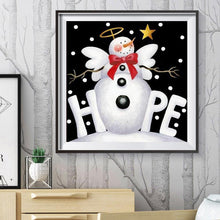 Charger l&#39;image dans la galerie, Bonhomme de neige de Noël - diamant rond complet - 30x30cm
