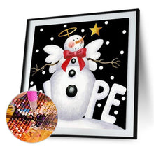 Charger l&#39;image dans la galerie, Bonhomme de neige de Noël - diamant rond complet - 30x30cm
