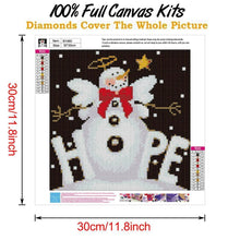 Charger l&#39;image dans la galerie, Bonhomme de neige de Noël - diamant rond complet - 30x30cm
