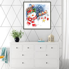 Charger l&#39;image dans la galerie, Bonhomme de neige de Noël - diamant rond complet - 30x30cm
