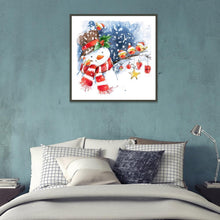 Charger l&#39;image dans la galerie, Bonhomme de neige de Noël - diamant rond complet - 30x30cm
