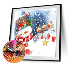 Charger l&#39;image dans la galerie, Bonhomme de neige de Noël - diamant rond complet - 30x30cm
