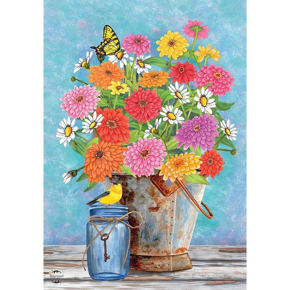 Fleurs de fleur - diamant rond complet - 30x40cm