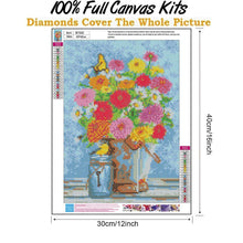 Charger l&#39;image dans la galerie, Fleurs de fleur - diamant rond complet - 30x40cm
