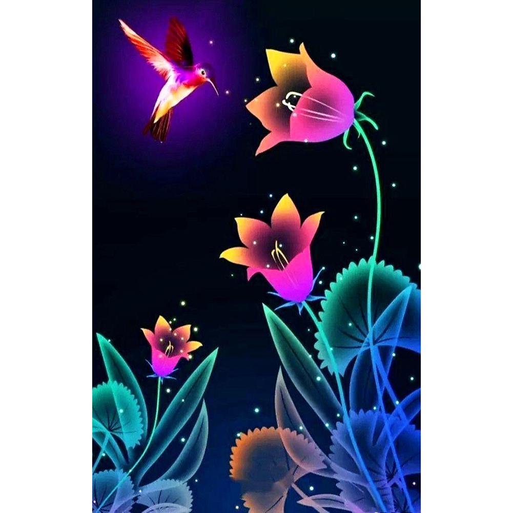 Fleurs de fleur - diamant rond complet - 30x40cm