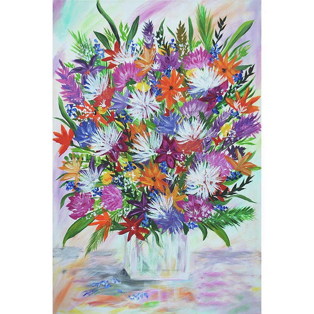 Fleurs de fleur - diamant rond complet - 30x40cm