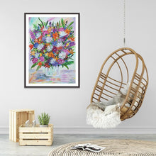 Charger l&#39;image dans la galerie, Fleurs de fleur - diamant rond complet - 30x40cm
