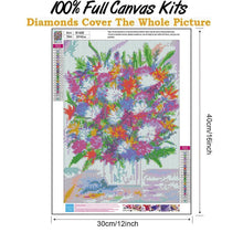 Charger l&#39;image dans la galerie, Fleurs de fleur - diamant rond complet - 30x40cm
