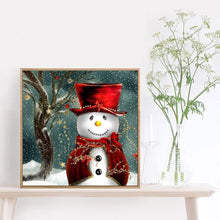 Charger l&#39;image dans la galerie, Bonhomme de neige de Noël - diamant rond complet - 30x30cm
