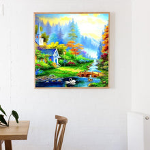 Charger l&#39;image dans la galerie, Vue de campagne - diamant rond complet - 40x40cm
