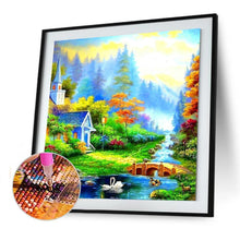 Charger l&#39;image dans la galerie, Vue de campagne - diamant rond complet - 40x40cm
