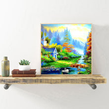 Charger l&#39;image dans la galerie, Vue de campagne - diamant rond complet - 40x40cm
