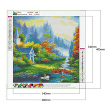 Charger l&#39;image dans la galerie, Vue de campagne - diamant rond complet - 40x40cm
