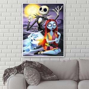 Cauchemar avant Noël - diamant rond complet - 40x50cm