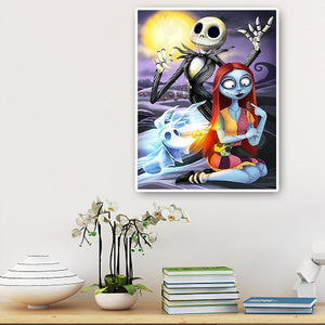 Cauchemar avant Noël - diamant rond complet - 40x50cm