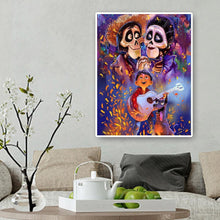 Charger l&#39;image dans la galerie, Garçon et deux squelettes - diamant rond complet - 40x50cm

