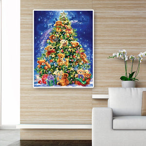 Arbre de Noël - diamant rond complet - 40x50cm