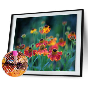 Plantes - diamant rond complet - 40x30cm