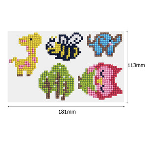 5pcs-Animal-Diamond Painting Autocollants