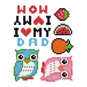 6pcs-Owl-Diamond Painting Autocollants