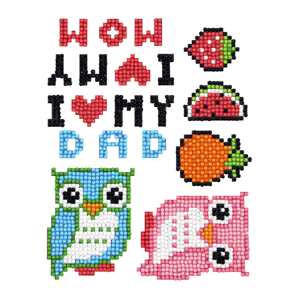 6pcs-Owl-Diamond Painting Autocollants