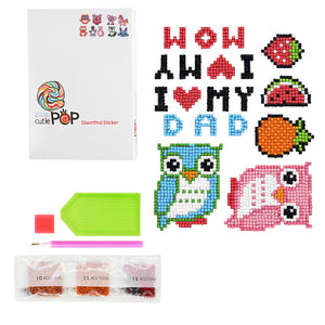 6pcs-Owl-Diamond Painting Autocollants