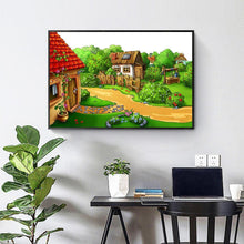 Charger l&#39;image dans la galerie, Chalet de campagne - diamant rond complet - 40x30cm
