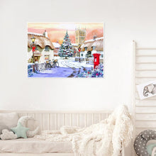Charger l&#39;image dans la galerie, Paysage de neige - diamant rond complet - 40x30cm
