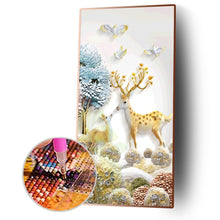 Charger l&#39;image dans la galerie, Cerf d’animal - diamant rond complet - 45x85cm
